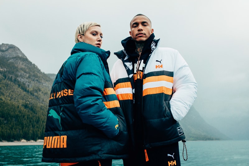 PUMA x Helly Hansen Clothing sneakers outerwear jackers Footwear Collection Trailfox MTS LQD Cell Omega Nitefox waistbag hoodie bubble puffer coat down sweatpants pants tee t shirt beanie