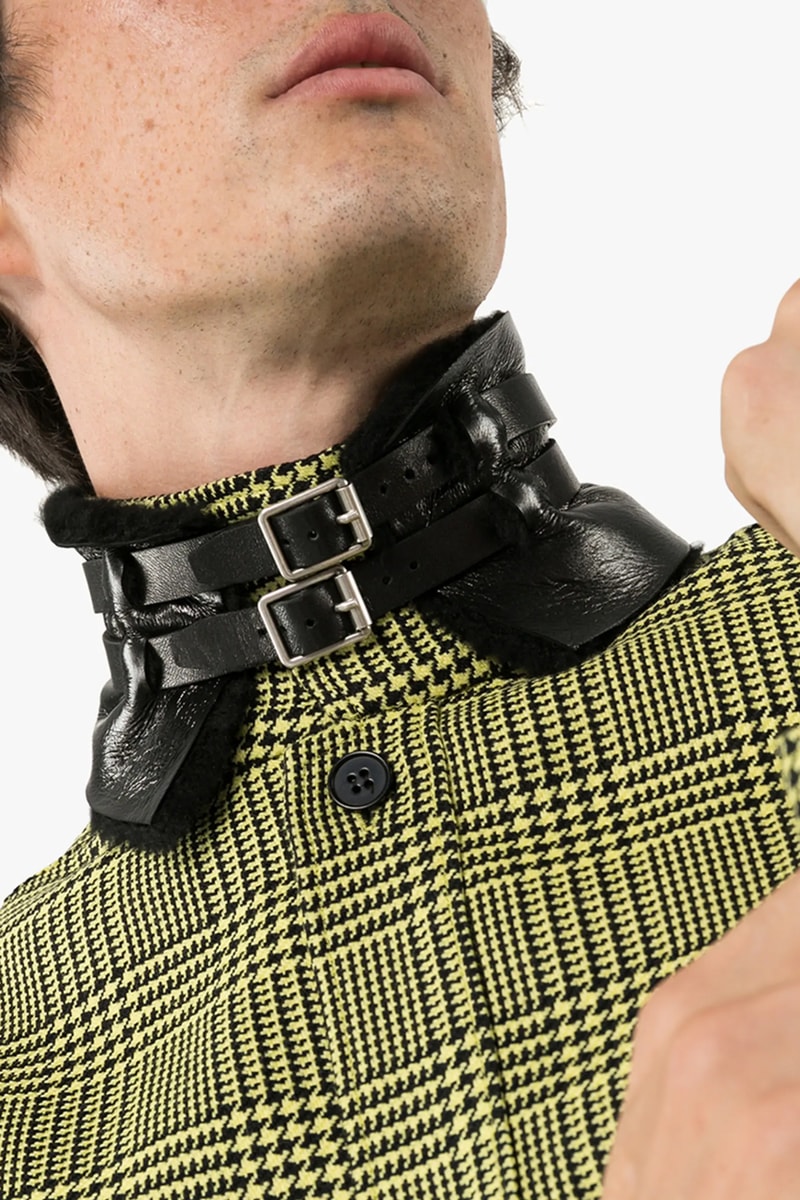 raf simons black shearling buckle scarf nappa leather fall 2019 release 