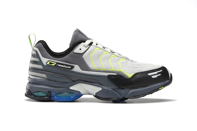 reebok dmx6 mmi sneakers shoes grey white lime colorway release 2001 archive design 
