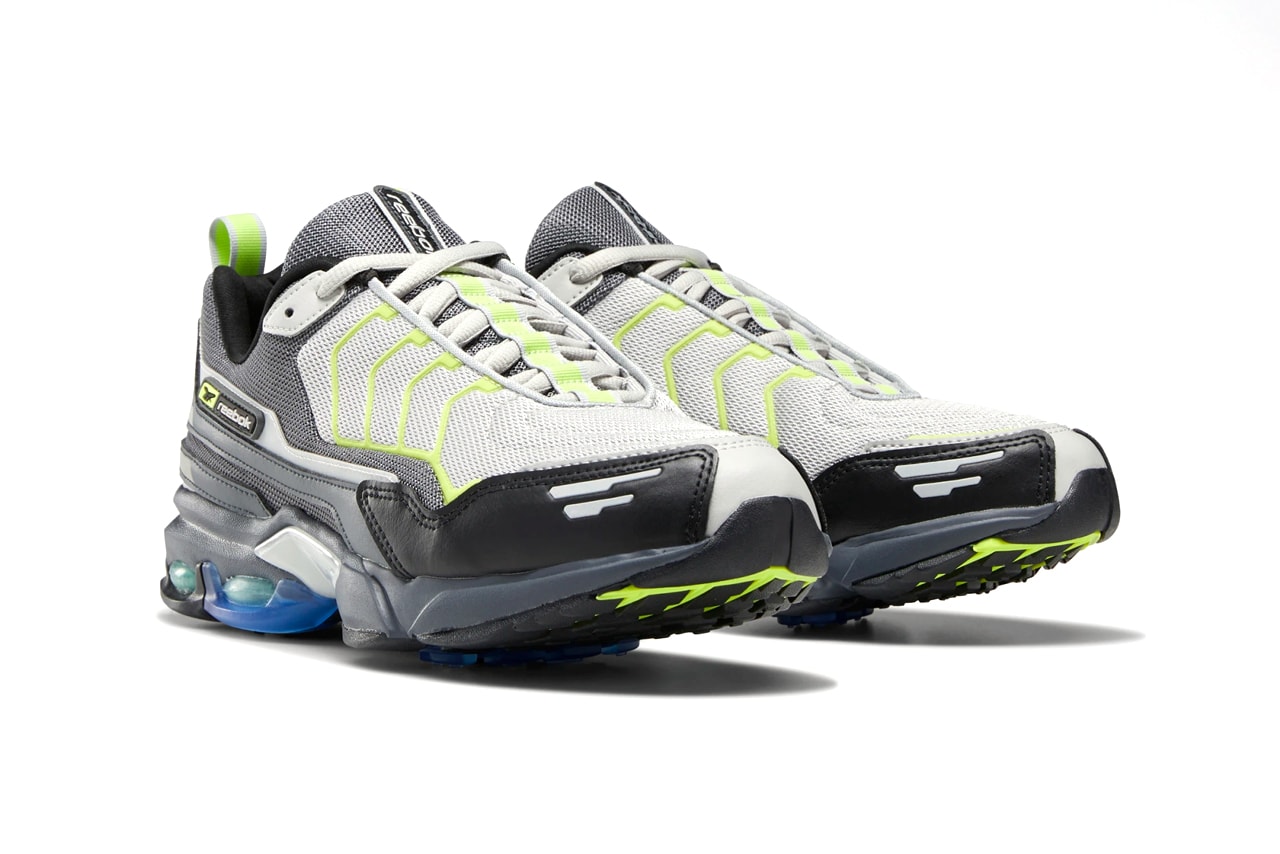 reebok dmx6 mmi sneakers shoes grey white lime colorway release 2001 archive design 