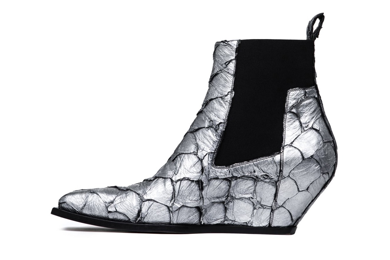 Rick Owens' Scaly Larry Model Silver Boots
