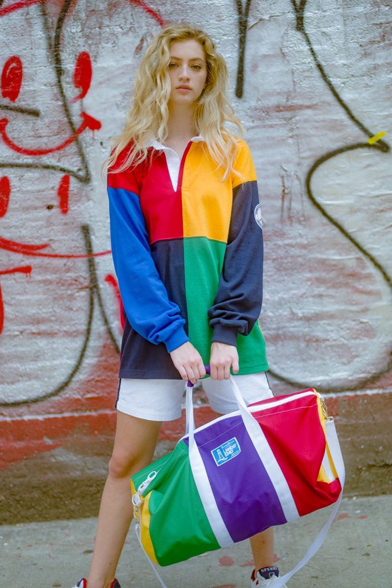 Rowing Blazers Lands' End Capsule Collection Rugby Shirts Weekend Bags Color-Blocking Yellow Red Blue Green Orange Purple