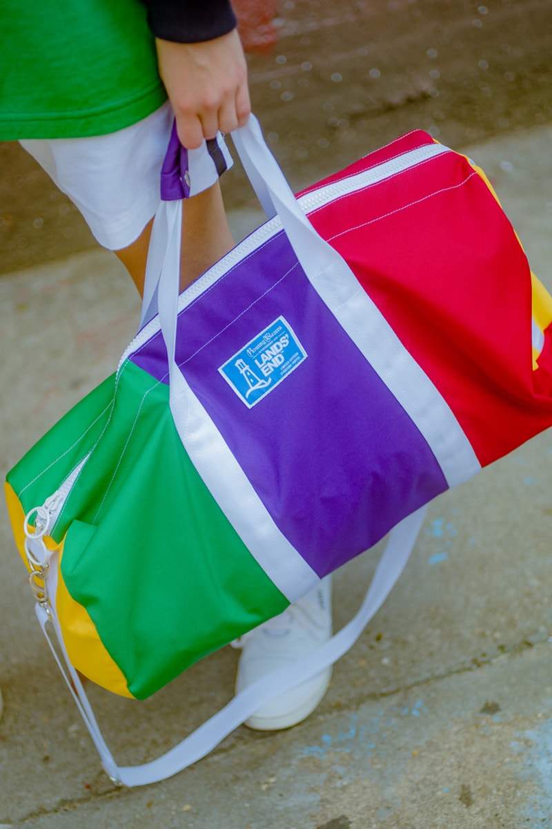 Rowing Blazers Lands' End Capsule Collection Rugby Shirts Weekend Bags Color-Blocking Yellow Red Blue Green Orange Purple