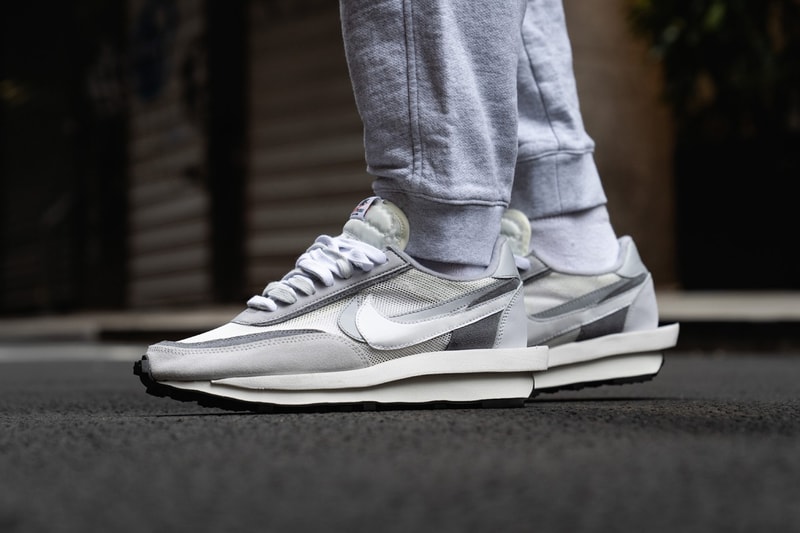 StockX Nike Sacai LD Waffle new colorways trip triplet release Green Purple White Grey Black Anthracite double swoosh elevated midsole co-branded 