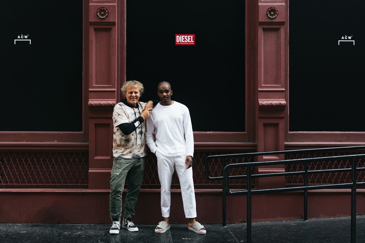 Samuel Ross, Renzo Rosso Streetsnaps Interview style diesel a cold wall red tag collaboration snaps collection new york fashion week event