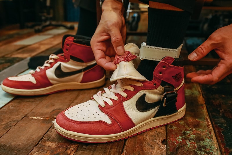 Sabotage SBTG Surplus One-Off Ankle Brace AJ1 Michael Jordan Recovery 1985 Air Jordan 1 Sneaker Customization REHAB S.O.S Secondnatvre Vintage Nike Mark Ong