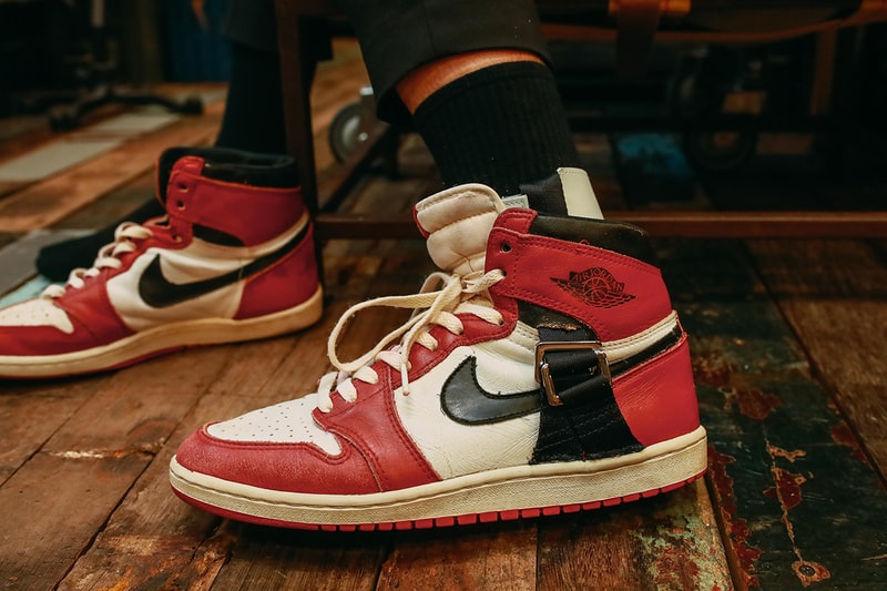 Sabotage SBTG Surplus One-Off Ankle Brace AJ1 Michael Jordan Recovery 1985 Air Jordan 1 Sneaker Customization REHAB S.O.S Secondnatvre Vintage Nike Mark Ong