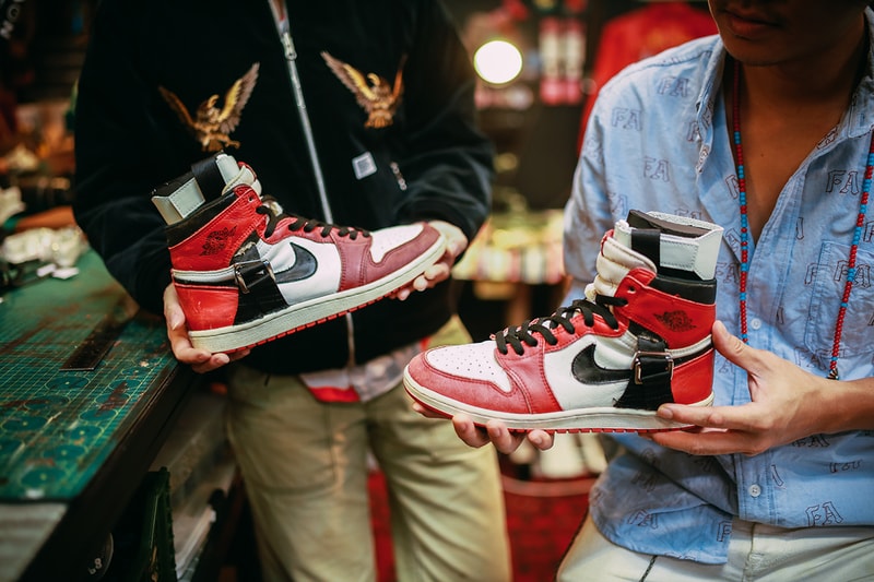 Sabotage SBTG Surplus One-Off Ankle Brace AJ1 Michael Jordan Recovery 1985 Air Jordan 1 Sneaker Customization REHAB S.O.S Secondnatvre Vintage Nike Mark Ong
