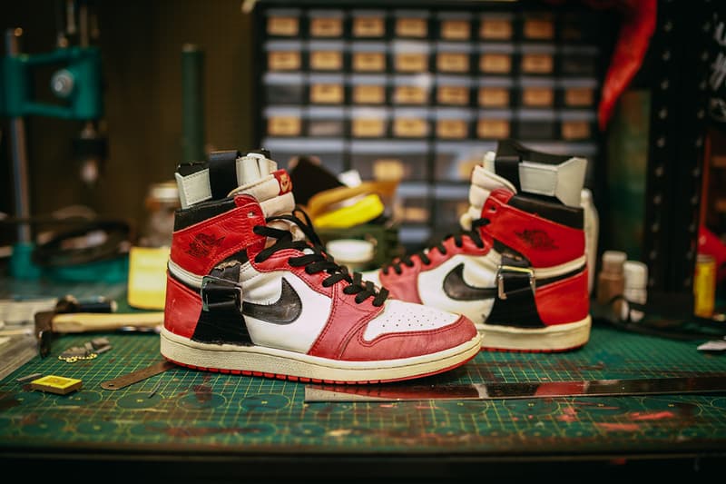 Sabotage SBTG Surplus One-Off Ankle Brace AJ1 Michael Jordan Recovery 1985 Air Jordan 1 Sneaker Customization REHAB S.O.S Secondnatvre Vintage Nike Mark Ong