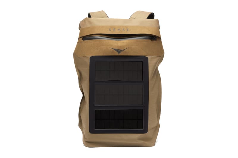 SEASE Mission Solar Powered Technical Canvas Backpack Bag Sustainable sunrise fabric sea ease giacomo loro piana franco british army charger devices