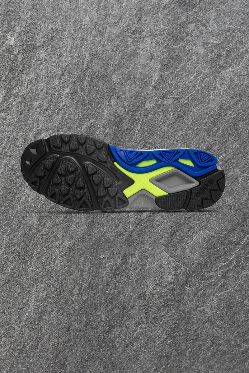 Size? Exclusive adidas Originals LXCON '94 Release Information Cop Online In Store Announcement First Look Three Stripes OG Sneaker Shoe Footwear Blue White Black Green Hi Vis AdiPRENE Torsion EVA 