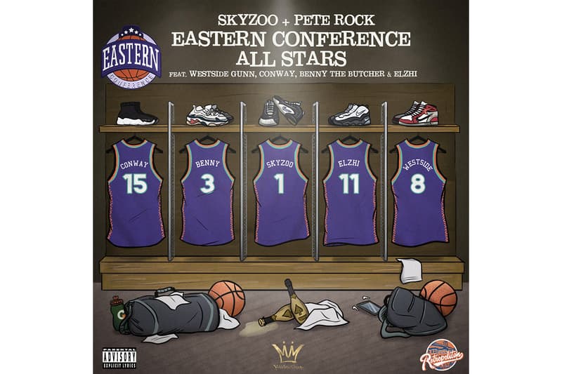 Skyzoo & Pete Rock "Eastern Conference All-Stars" Single Stream Benny The Butcher Conway the machine Elzhi Westside Gunn boom bap hip-hop old school conscious rap listen now Soundcloud "Retropolitan"