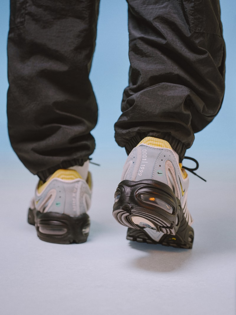 Sneakersnstuff x Nike Air Max Tailwind IV Official Look 20th anniversary release information buy cop purchase ck0901-400 blue yellow white cobalt tint sail chrome buy cop purchase pre order
