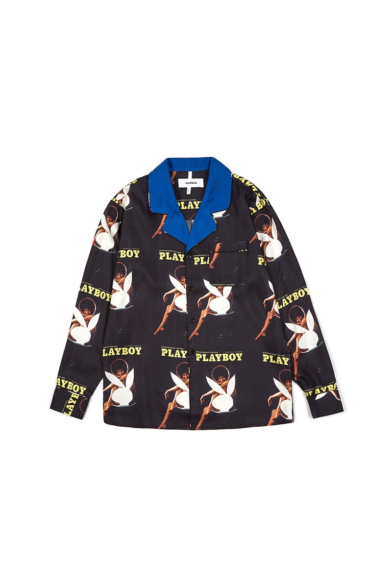 Soulland x 'Playboy' Fall/Winter 2019 Collection First Releases Goodhood Printed Garments Silk Shirt Corduroy Jacket Fawna Pant Richman Toast Duo Two Piece Buy Cop Now Release Information 