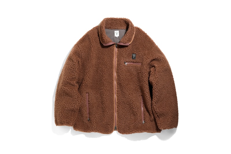 South2 West8 Jacquard Fleece Jacket red black white blue green olive native americana motifs deer nepenthes keizo shimizu zip up outerwear
