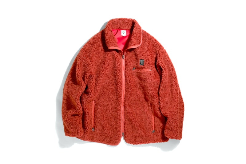 South2 West8 Jacquard Fleece Jacket red black white blue green olive native americana motifs deer nepenthes keizo shimizu zip up outerwear