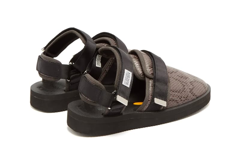 Suicoke Snake-Effect Velcro Sandals Moto-VSNK Release Black Brown