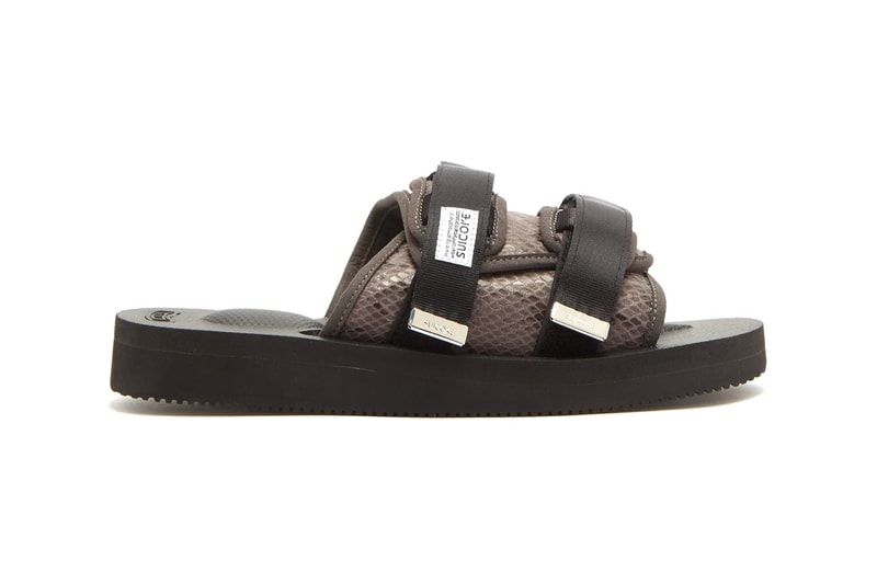 Suicoke Snake-Effect Velcro Sandals Moto-VSNK Release Black Brown