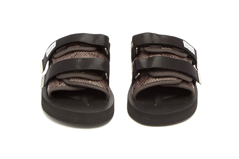 Suicoke Snake-Effect Velcro Sandals Moto-VSNK Release Black Brown