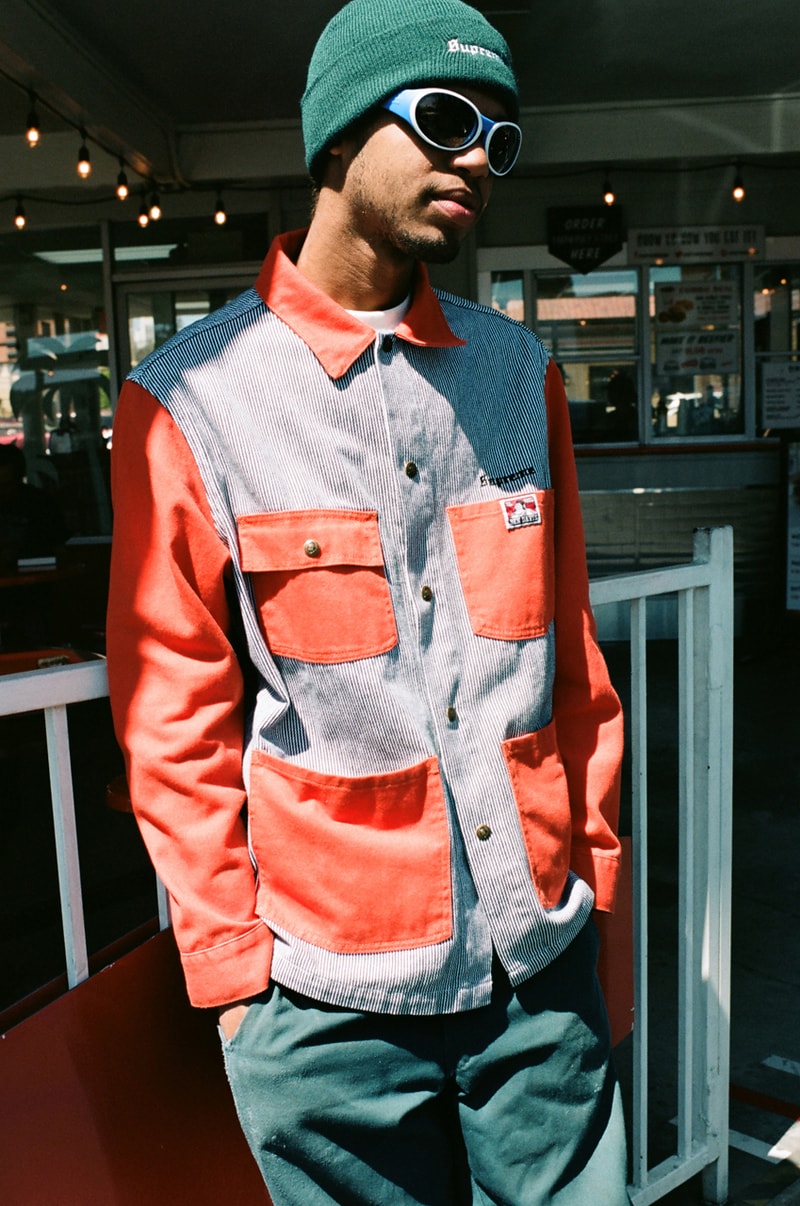 Supreme Ben Davis Fall 2019 Collection Info workwear chore coat jackets hickory stripes overalls jeans supreme New York Railroad 
