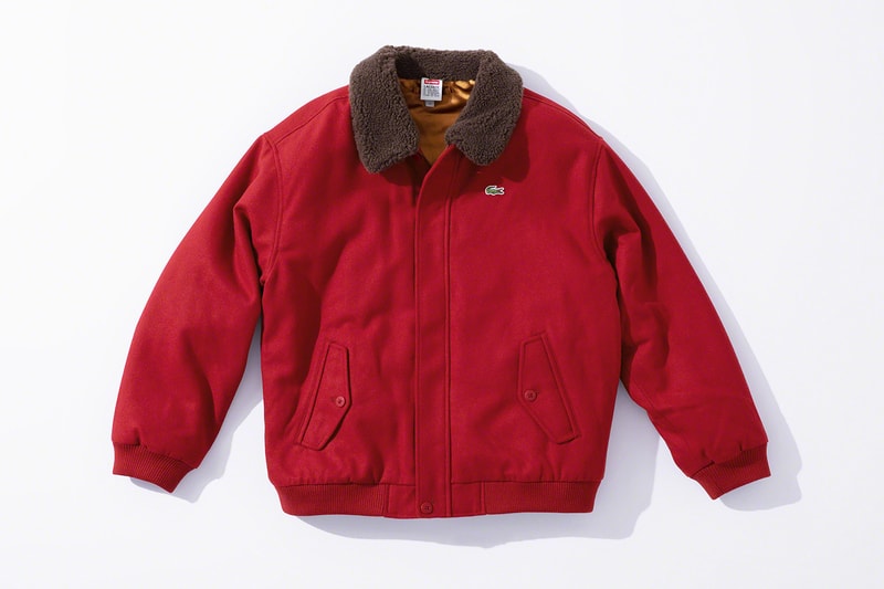 Supreme x Lacoste Fall 2019 Collection green crocodile collaboration Pique Long Sleeve Polo Wool Bomber Jacket Hooded Sweatshirt Messenger Bag Beanie