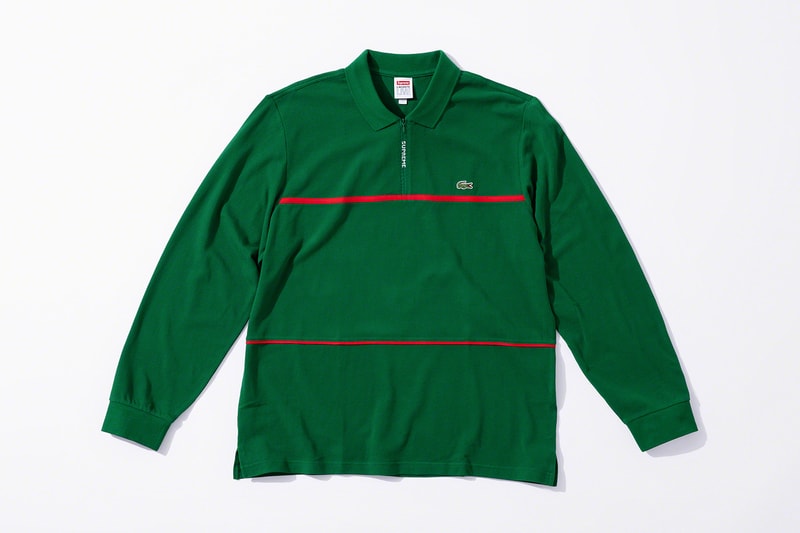 Supreme x Lacoste Fall 2019 Collection green crocodile collaboration Pique Long Sleeve Polo Wool Bomber Jacket Hooded Sweatshirt Messenger Bag Beanie