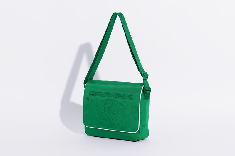 Supreme x Lacoste Fall 2019 Collection green crocodile collaboration Pique Long Sleeve Polo Wool Bomber Jacket Hooded Sweatshirt Messenger Bag Beanie