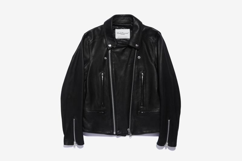 UNDERCOVER Double Zip Biker Jacket black navy leather thick motorcycle punk undercoverism for rebels undercover laboratories jun takahashi