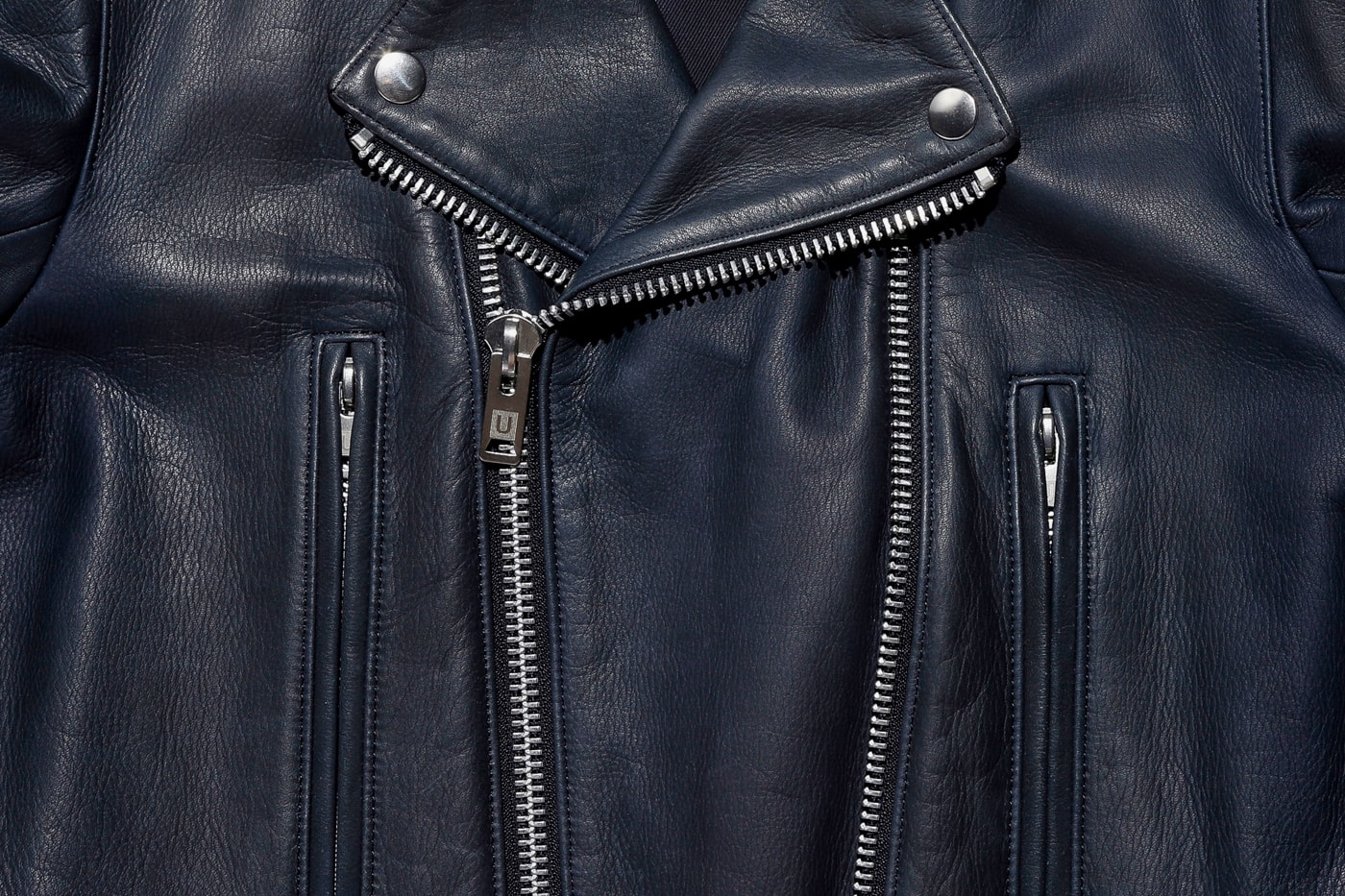 UNDERCOVER Double Zip Biker Jacket black navy leather thick motorcycle punk undercoverism for rebels undercover laboratories jun takahashi