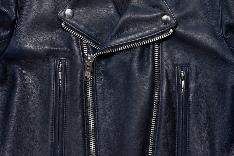 UNDERCOVER Double Zip Biker Jacket black navy leather thick motorcycle punk undercoverism for rebels undercover laboratories jun takahashi