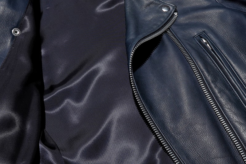 UNDERCOVER Double Zip Biker Jacket black navy leather thick motorcycle punk undercoverism for rebels undercover laboratories jun takahashi