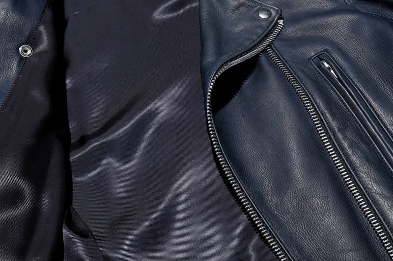 UNDERCOVER Double Zip Biker Jacket black navy leather thick motorcycle punk undercoverism for rebels undercover laboratories jun takahashi