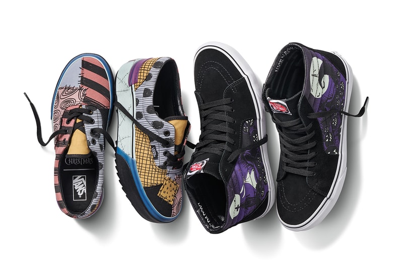nightmare before christmas vans sk8 hi authentic old skool comfycush slip on slider hoodie t-shirt long sleeve cap backpack rucksack socks jacks lament sallys potion oogie boogie buy cop purchase release details