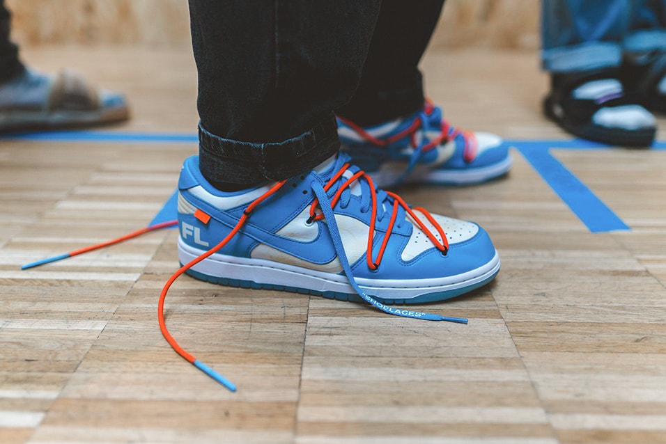 A Third Off-White™ x Nike Dunk Low Colorway Surfaces Virgil Abloh collaborations “Gold/Navy”