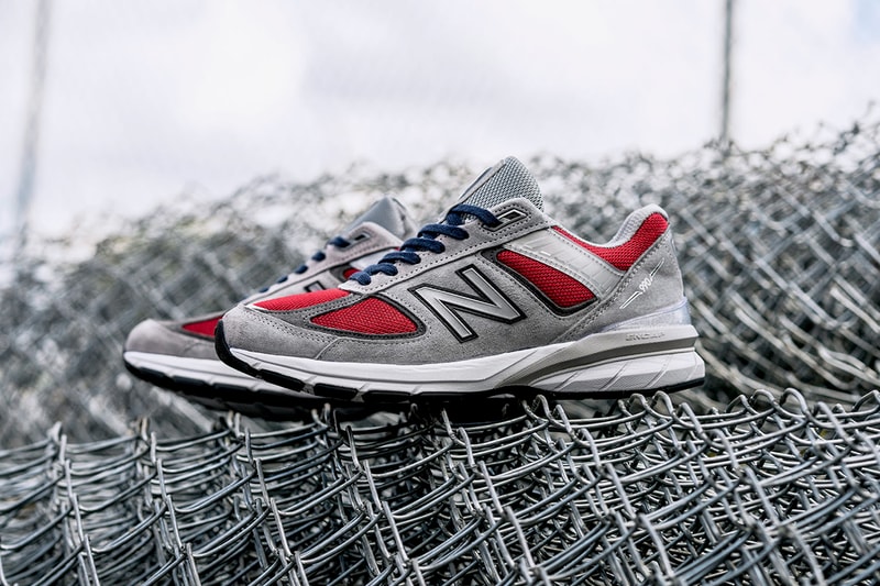 YCMC x New Balance 990v5 Release Information "Loyalty" Grey Pigskin Suede Upper Dark Overlays Red Mesh Blue Laces ENCAP Sole Unit Collaboration Footwear Sneaker Retro Design