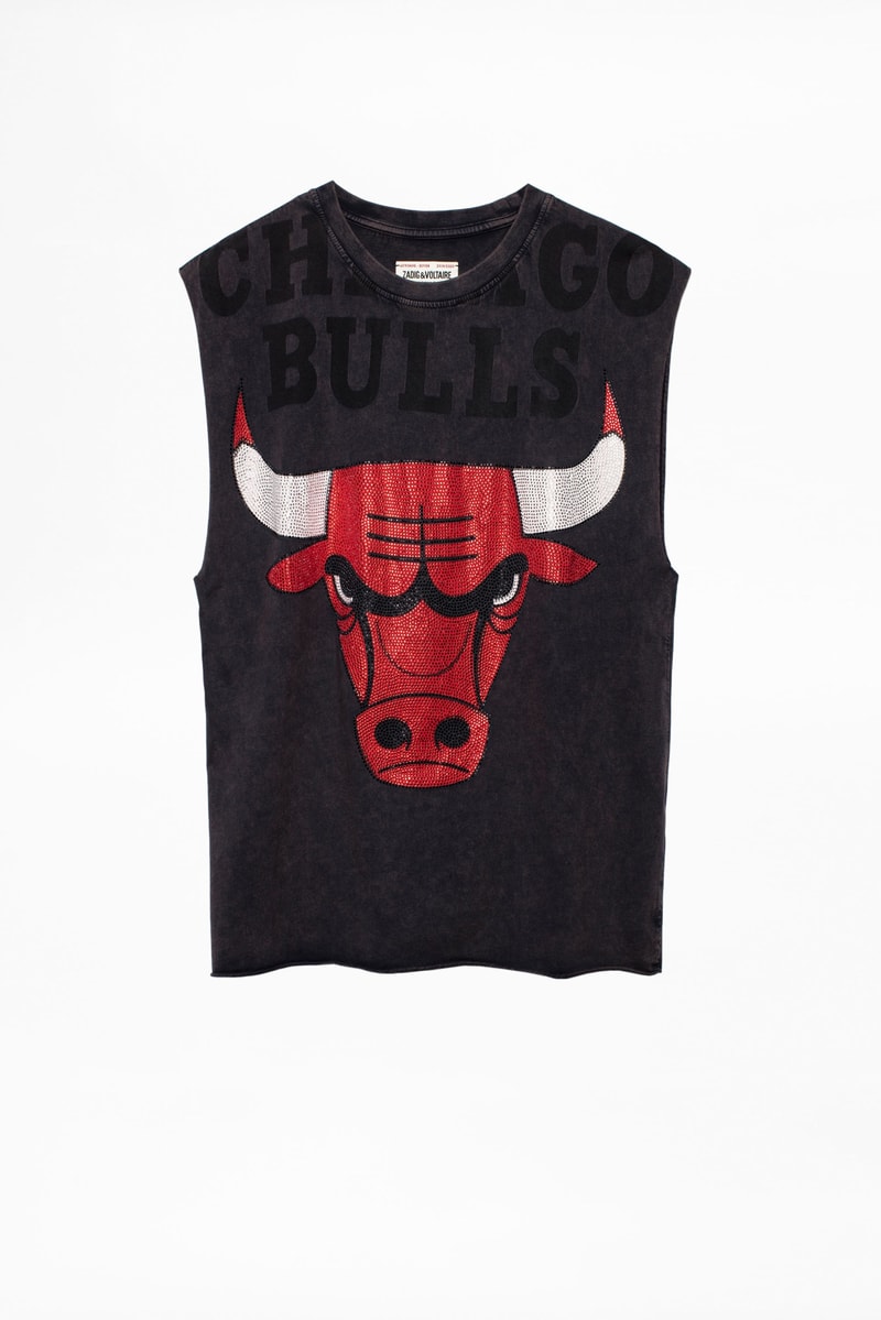 Zadig Voltaire NBA Collection Teaser Lookbook Collaboration The Tunnel Lakers Grizzles Bulls destroyed sweaters womens tank tops jewerly cecile fricker cecila bonstrom thierry gillier sporty fall winter 2019