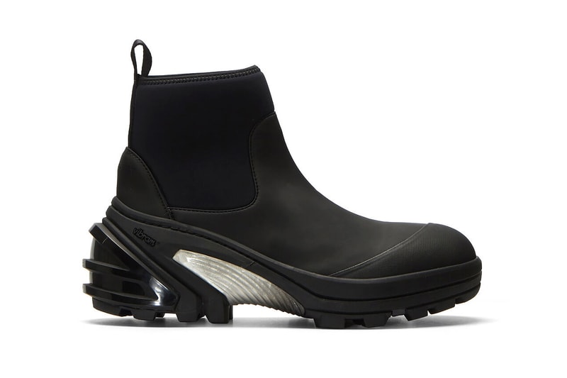 1017 ALYX 9SM Vibram Sole Contrast Panel Boots black Matthew M Williams technical combat performance chelsea neoprene functional