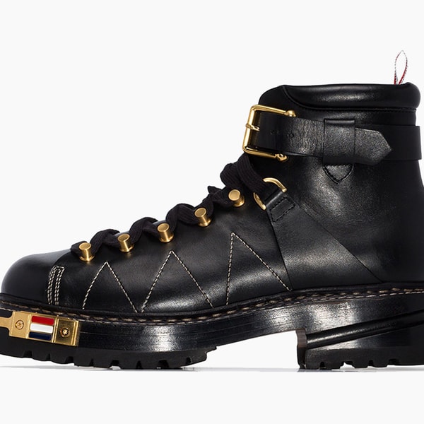 Thom Browne Black Leather Hiking Boots