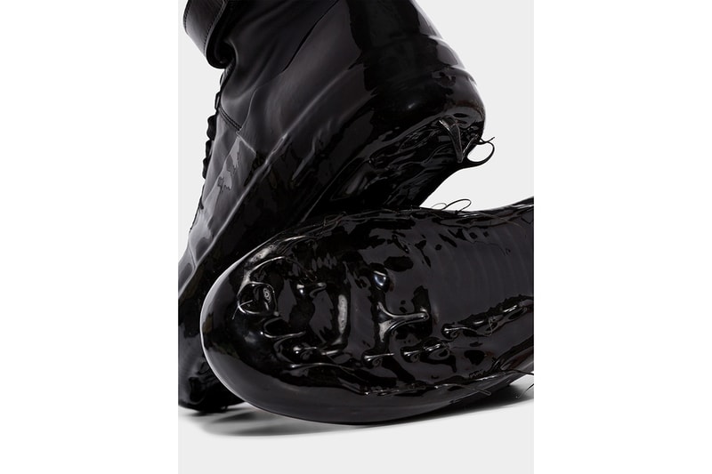 424 Dipped Leather High Top Sneakers Release Information buy White Black Ankle Straps Hi-Top Sneaker-Boot Plastic Rubber Drip Avant Garde