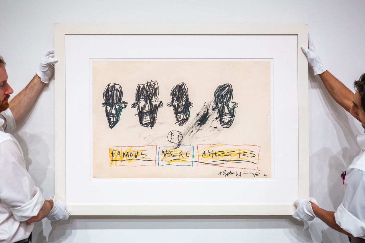 jean michel basquiat famous negro athletes art work drawing graffiti sothebys auction glenn obrien personal collection artist critic