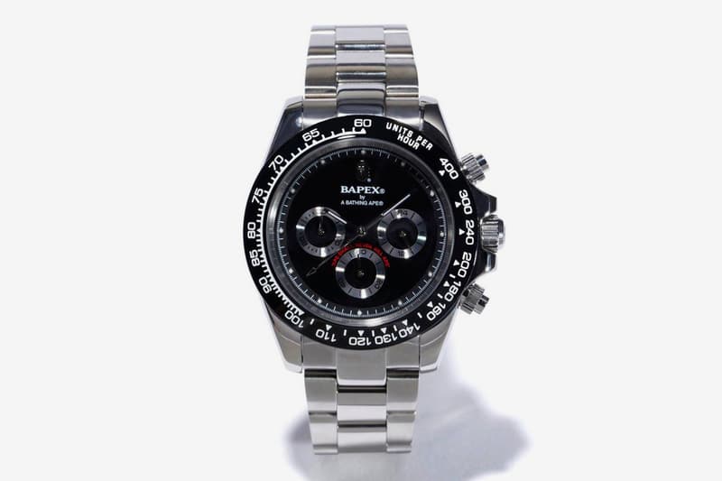 A Bathing Ape BAPEX TYPE-4 42mm dial Release Info Date Black Gold Silver Rolex Daytona 