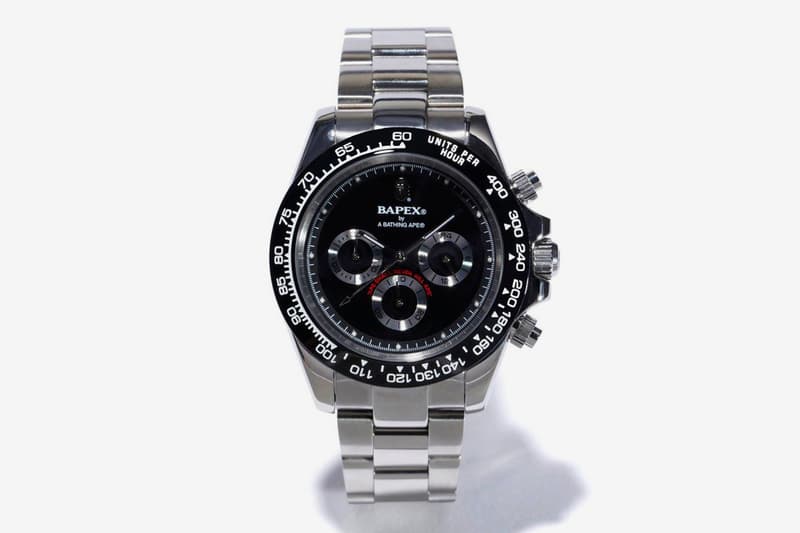 A Bathing Ape BAPEX TYPE-4 42mm dial Release Info Date Black Gold Silver Rolex Daytona
