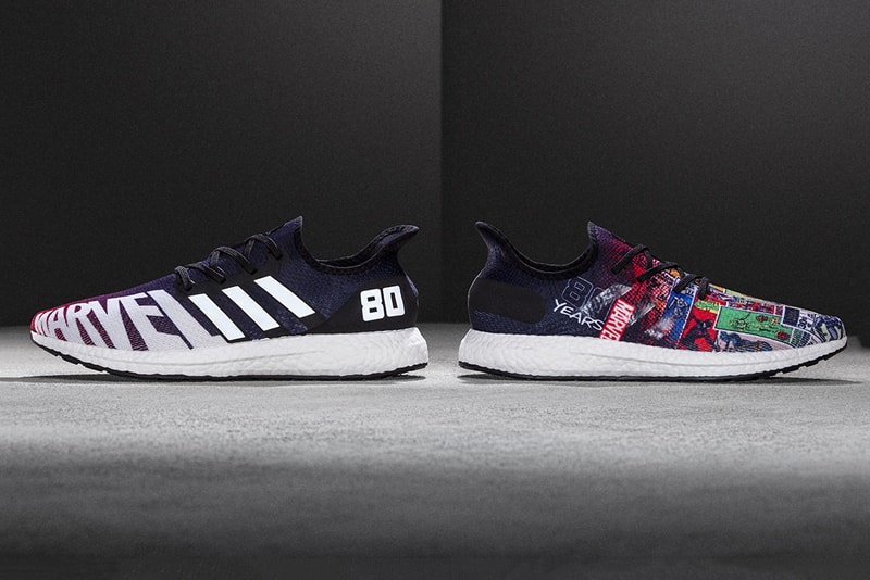 Foot Locker x Marvel x Adidas AM4 "80th Anniversary" release collaborations sneakers new york comic con nycc exclusive AM4 Marvel 80 Vol. 1 and Marvel 80 Vol. 2. Marvel Entertainment Chief Creative Officer Joe Quesada