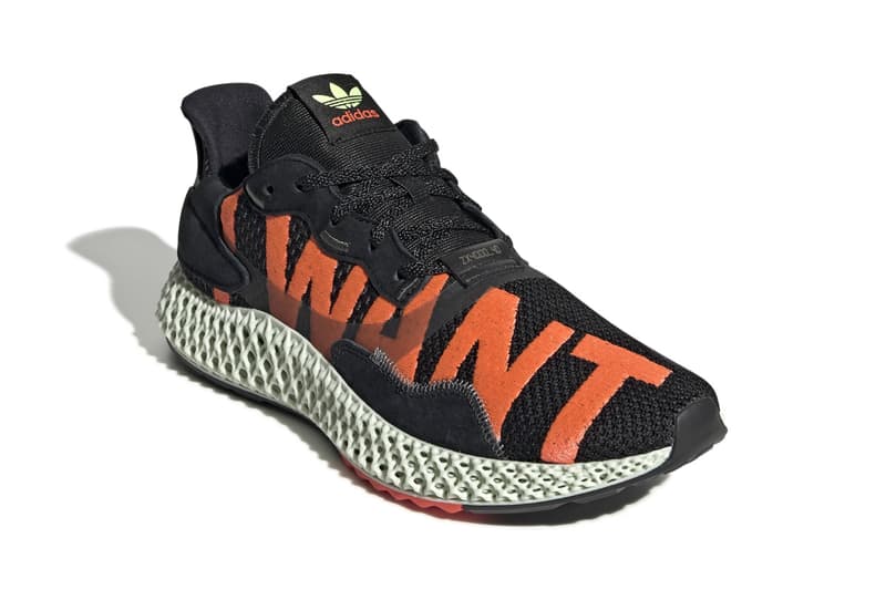 adidas ZX 4000 4D "I Want I Can" "Core Black/Hi-Res Yellow/Bright Cyan" Sneaker Release Information Cop First Look Drop Footwear Three Stripes Light Liquid Resin Oxygen Sole Unit Torsion Original Campaign '80s