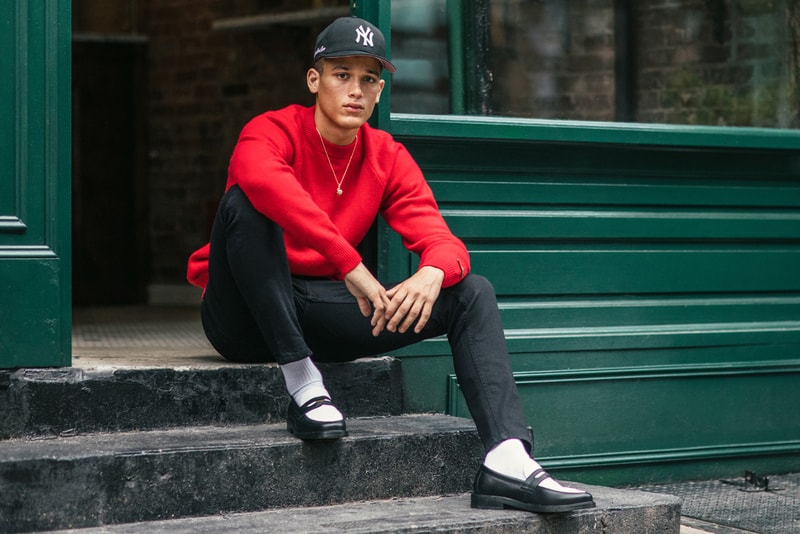 aime leon dore italian denim cashmere capsule collection release fall winter 2019 new era yankee hats collaboration ald penny loafers shoes collection release date october 4 2019 new york
