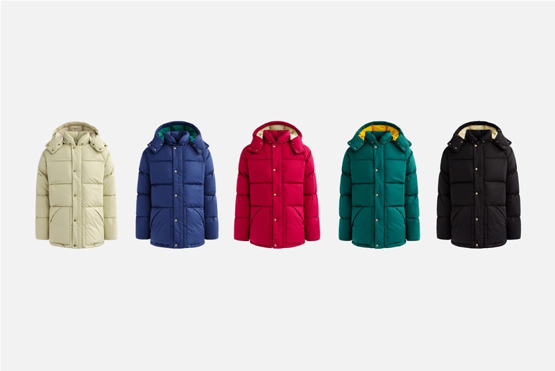 Woolrich Aimé Leon Dore Fall/Winter 2019 Capsule Collection Down Jackets Quilted Puffers Collar Button Downs Wool Knits Scarves Plaid Cardigans Work Vests Red Pink Green Brown White Blue Gray Yellow