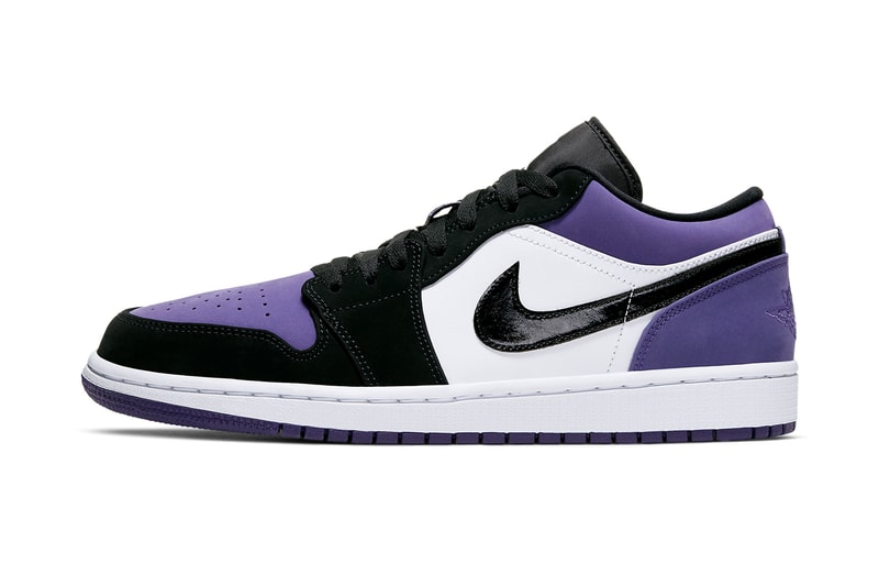 air jordan 1 low court purple black white 553558 125 nike swoosh jumpman