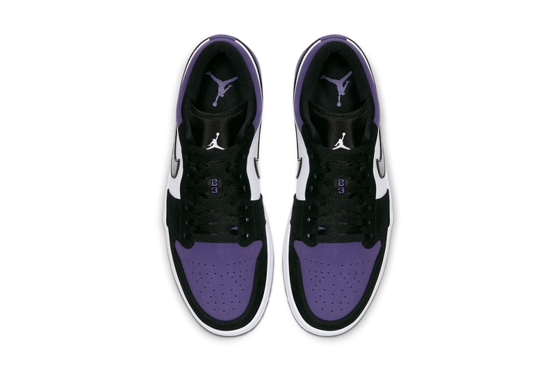 air jordan 1 low court purple black white 553558 125 nike swoosh jumpman