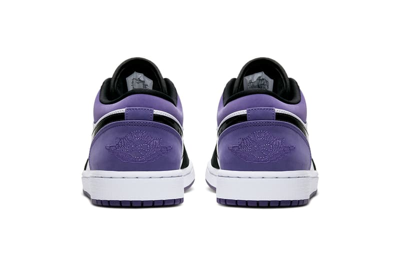 air jordan 1 low court purple black white 553558 125 nike swoosh jumpman