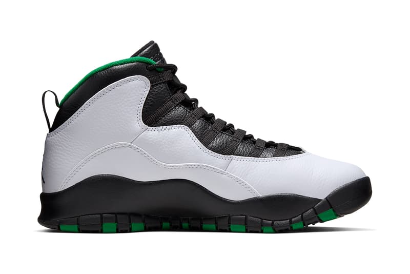 air jordan 10 seattle court green city series white black gold yellow super sonics supersonics 